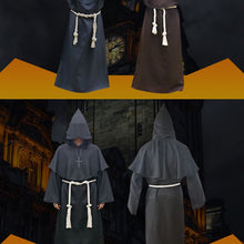 Load image into Gallery viewer, Unisex Halloween Robe Hooded Cloak Costume Cosplay Monk Suit Adult Role-playing Decoration Clothing
