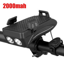 Load image into Gallery viewer, 3 Modes Bicycle Light Cycling Phone Holder Bike Headlight Mobile Phone Bracket USB Rechargeable Bicycle Holder Front Lamp #2