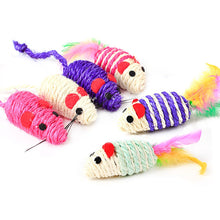 Load image into Gallery viewer, 1pc Cat Toy Stick Feather Wand With Bell Mouse Cage Toys Plastic Artificial Colorful Cat Teaser Toy Pet Supplies Random Color