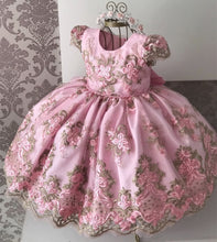 Load image into Gallery viewer, Girls Princess Kids Dresses for Girls Tutu Lace Flower Embroidered Ball Gown Baby Girls Clothes Children Wedding Party Dress