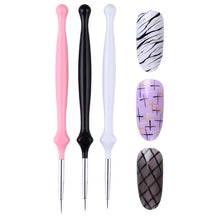 Load image into Gallery viewer, 3Pcs/Set UV Gel Drawing Painting Nail Liner Brush Acrylic Nail Pen French Nail Mixed Colors Gourd Handle Nail Art DIY Tools