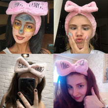 Load image into Gallery viewer, 2020 New Letter OMG Headbands for Women Girls Bow Wash Face Turban Makeup Elastic Hair Bands Coral Fleece Hair Accessories