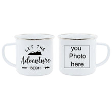 Load image into Gallery viewer, Personalized photo print Enamel MUG Coffee Milk Tea Cup Travel mug Unique Gifts