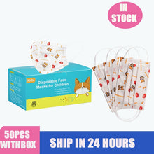 Load image into Gallery viewer, 50-100pcs Children Face Mask Cartoon Printed soft skin-friendly Disposable Mouth Cover Mask boy girl Personal Thicken mouth mask