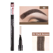 Load image into Gallery viewer, 5 Colors Eyebrow Pen Waterproof 4 Fork Tip Eyebrow Tattoo Pencil Cosmetic Long Lasting Natural Dark Brown Liquid Eye Brow Pencil