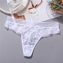 Load image into Gallery viewer, FINETOO Lace G-String Sexy Women Thong Lace floral Panties Low-rise T-back Panty Fashion Organza Bikini Underwear Lady Lingerie