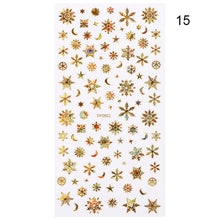 Load image into Gallery viewer, 1Pcs 3D Nail Sticker Christmas Holographics Snowflake For Gold Silver Nail Art Stickers DIY Nail Art Decoration Decals
