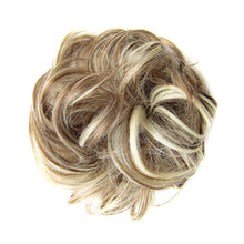 Load image into Gallery viewer, Delice Women's Wrap On Messy Bun Curly Scrunchie Chignon With Rubber Band Brown Black Synthetic Hair Ring