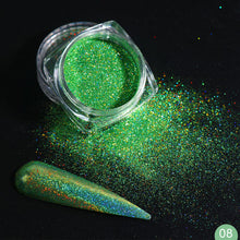 Load image into Gallery viewer, 1Box Glitter for Nails Holographic Dip Powder Mirror Polishing Chrome Pigments Nail Art Decorations Laser Dazzling Dust LA1028-1