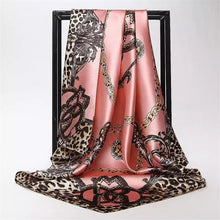 Load image into Gallery viewer, Silk Scarf Women Print hair neck Square Scarves Office Ladies Shawl Bandanna 90*90cm Muslim Hijab Handkerchief muffler foulard