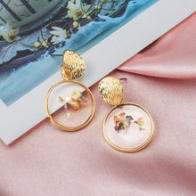 Load image into Gallery viewer, BICUX New Fashion Round Dangle Drop Korean Earrings For Women Geometric Round Heart Gold Earring Wedding Jewelry