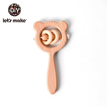 Load image into Gallery viewer, Let's Make Baby Toys Teether Wooden Rattles Bracelet Pacifier Chain Rodent Beading Beech Musical Newborn Bear 2pcs/set Bed Bell