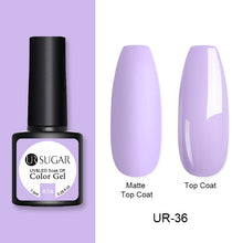 Load image into Gallery viewer, UR SUGAR 7.5ml Matte Nail Gel Polish Purple Series Hybrid Varnish Nail Art Semi Permanent UV Gel Varnish Soak Off Matte Top Coat