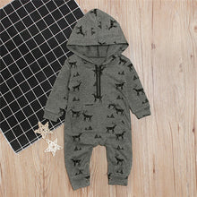 Load image into Gallery viewer, 2019 Winter Warm Newborn Baby Boys Hooded Romper Jumpsuit Infant Clothes Outfits Set Cartoon Deer Print Infant Clothing