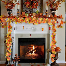 Load image into Gallery viewer, 1.75m Home Autumn Decoration Leaves Garland Artificial Maple Leaf Vine Fake Foliage String Thanksgiving Christmas Garden Decor