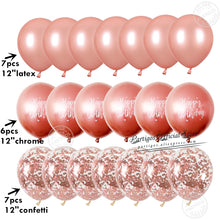 Load image into Gallery viewer, 20pcs 12Inch Rose Gold Balloons Confetti Chrome Balloon Birthday Party Decors Wedding Decorations New Year Decor Globos Metallic