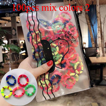 Load image into Gallery viewer, 50/100pcs/Set Girls Colorful Nylon Small Elastic Hair Bands Children Ponytail Holder Scrunchie Headband Kids Hair Accessories