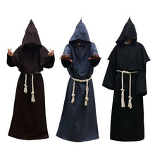 Load image into Gallery viewer, Unisex Halloween Robe Hooded Cloak Costume Cosplay Monk Suit Adult Role-playing Decoration Clothing