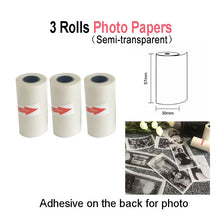Load image into Gallery viewer, 3 Rolls Thermal Paper Label Paper Sticker Paper Photo Paper Color Paper For PeriPage PAPERANG Photo Printer