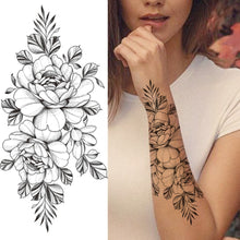 Load image into Gallery viewer, Purple Rose Jewelry Water Transfer Tattoo Stickers Women Body Chest Art Temporary Tattoo Girl Waist Bracelet Flash Tatoos Flower