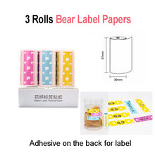 Load image into Gallery viewer, 3 Rolls Thermal Paper Label Paper Sticker Paper Photo Paper Color Paper For PeriPage PAPERANG Photo Printer