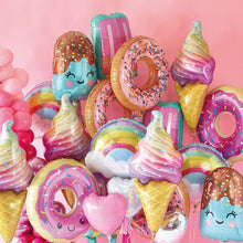 Load image into Gallery viewer, 1set Pink Donut Lip Ice Cream Popcorn Candy Foil Balloon Baby Shower Happy Birthday Decoration Balloon Boy Girl Cute Kid Toy
