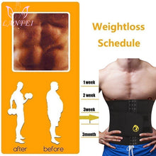 Load image into Gallery viewer, LANFEI Mens Thermo Neoprene Body Shaper Waist Trainer Belt Slimming Corset Waist Support Sweat Cinchers Underwear Modeling Strap