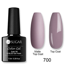 Load image into Gallery viewer, UR SUGAR 7.5ml Matte Nail Gel Polish Purple Series Hybrid Varnish Nail Art Semi Permanent UV Gel Varnish Soak Off Matte Top Coat