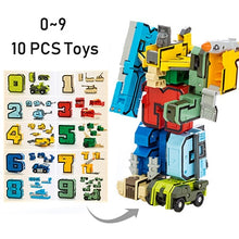 Load image into Gallery viewer, 15PCS Assembling Building Blocks Educational Toys Action Figure Transformation Number Robot Deformation Robot Toy for Children