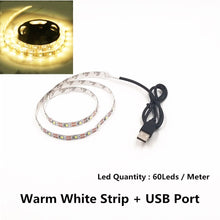 Load image into Gallery viewer, USB LED Strips SMD3528 light 5V adapter string Christmas desk Decor lamp tape For TV Background Lighting 5V 50CM 1M 2M 3M 4M 5M