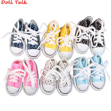 Load image into Gallery viewer, Doll Talk Unisex Shoes 2019 New Style Spotted Doll 7.5cm Canvas Shoes For 1/3 BJD Doll Fashion Mini Shoes For Russian DIY Doll