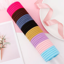 Load image into Gallery viewer, 50/100PCS/Set Women Girls 4CM Colorful Nylon Elastic Hair Bands Ponytail Holder Rubber Bands Scrunchie Headband Hair Accessories