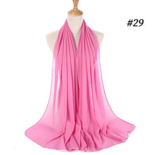 Load image into Gallery viewer, women plain bubble chiffon scarf hijab wrap printe solid color shawls headband muslim hijabs scarves/scarf 60 colors