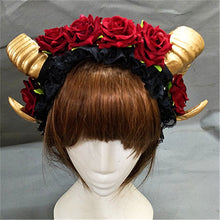 Load image into Gallery viewer, Handmade Sheep horn Headband Hairband Accessory Demon Evil Gothic Lolita Cosplay Halloween Headwear Prop