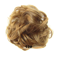 Load image into Gallery viewer, Delice Women's Wrap On Messy Bun Curly Scrunchie Chignon With Rubber Band Brown Black Synthetic Hair Ring