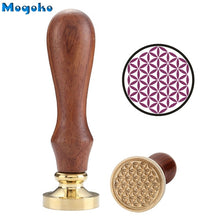 Load image into Gallery viewer, Mogoko Botanical Wax Seal Stamp Retro Classic Sealing Wax Stamps Envelope Cards Decor Flower of Life Sunflower Olive Wreath Leaf