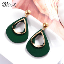 Load image into Gallery viewer, BICUX New Fashion Round Dangle Drop Korean Earrings For Women Geometric Round Heart Gold Earring Wedding Jewelry