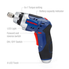 Load image into Gallery viewer, WORKPRO 3.6V Cordless Screwdriver Foldable Electric Screwdriver Rechargeable Screwdriver with Work Light