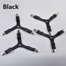 Load image into Gallery viewer, 4Pcs/Set Bed Sheet Clip Bed Sheet Belt Fastener Mattress Elastic Non-Sip Clip Blanket Gripper White and Black