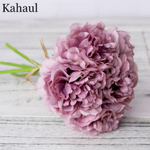 Load image into Gallery viewer, peony artificial artificial silk flowers for home decoration wedding bouquet for bride high quality fake flower faux living room