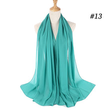 Load image into Gallery viewer, women plain bubble chiffon scarf hijab wrap printe solid color shawls headband muslim hijabs scarves/scarf 60 colors