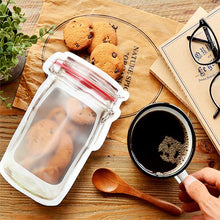 Load image into Gallery viewer, Reusable Mason Jar Bottles Bags Nuts Candy Cookies Bag Seal Fresh Food Storage Bag Snacks Zipper Sealed Kitchen Organizer