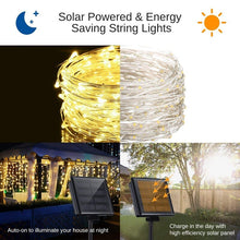 Load image into Gallery viewer, Solar String Light 10m 20m 100LED Silver wire Fairy Tale Indoor Outdoor Waterproof led Light Garden Family Ball Party Christmas