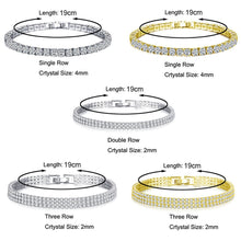 Load image into Gallery viewer, Liuyuwei Fashion Cubic Zirconia Tennis Bracelet & Bangle Gold Silver Color Charm Bracelet For Women Bridal Wedding Party Jewelry