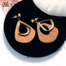 Load image into Gallery viewer, BICUX New Fashion Round Dangle Drop Korean Earrings For Women Geometric Round Heart Gold Earring Wedding Jewelry