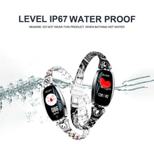 Load image into Gallery viewer, SCOMAS Fashion Women Smart Watch 0.96" OLED Heart Rate Blood Pressure Monitor Pedometer Fitness Tracker Waterproof Smartwatch