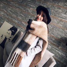 Load image into Gallery viewer, Mingjiebihuo Korean new fashion long scarf shawl female autumn and winter new color mixed wild warm thick fringed scarf