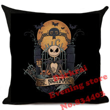 Load image into Gallery viewer, Nightmare Before Christmas Cartoon Skull Jack Printed Cushion Cover Halloween Decorative Sofa Car Throw Pillow Home Decor Pillow