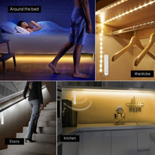 Load image into Gallery viewer, PIR Motion Sensor LED Lights For Kitchen LED Under Cabinet Light Bedside Stairs Wardrobe Night Security Lamp Battery Power Lamp