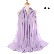 Load image into Gallery viewer, women plain bubble chiffon scarf hijab wrap printe solid color shawls headband muslim hijabs scarves/scarf 60 colors